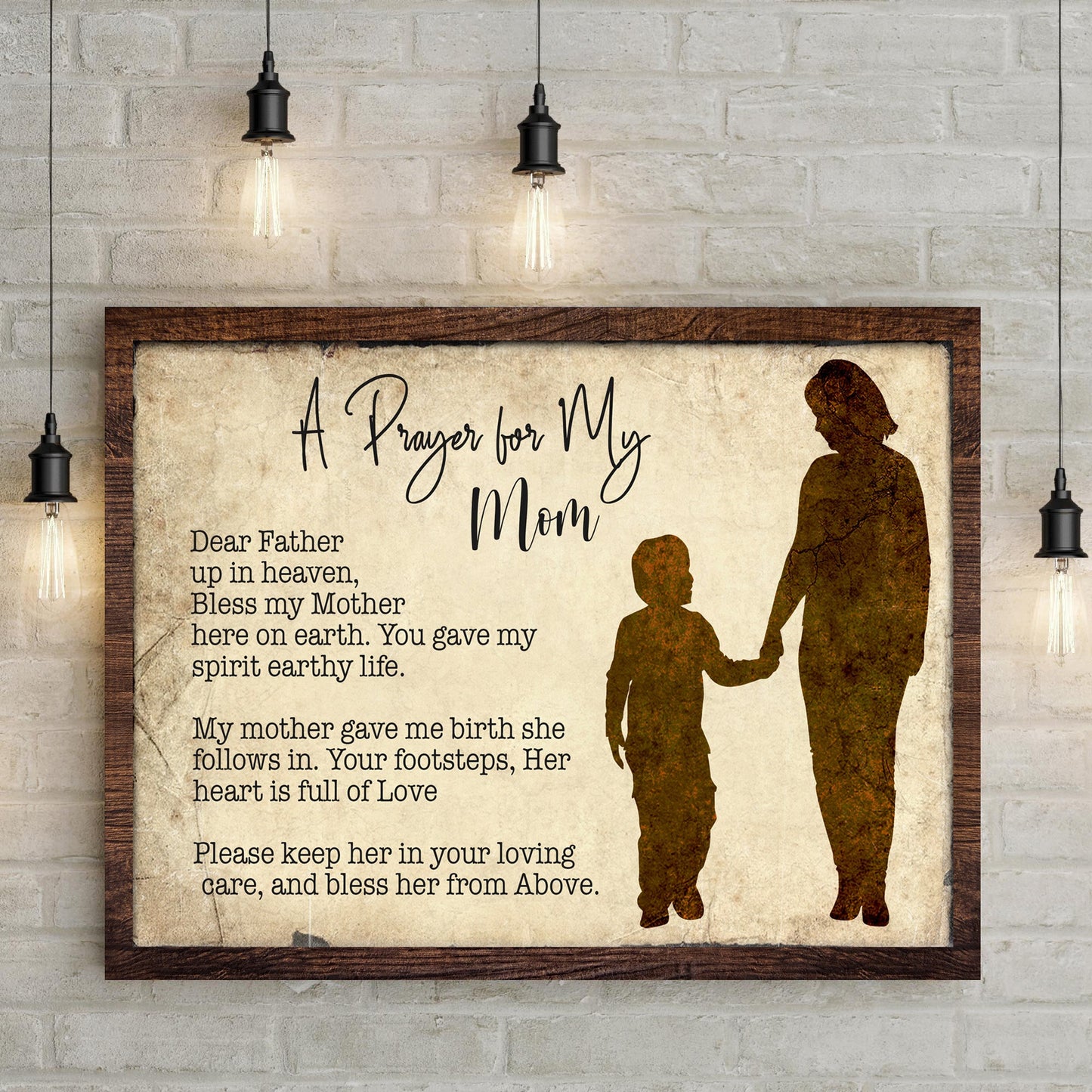 Personalized A Prayer For My Mom Mother's Day canvas sign with heartfelt message