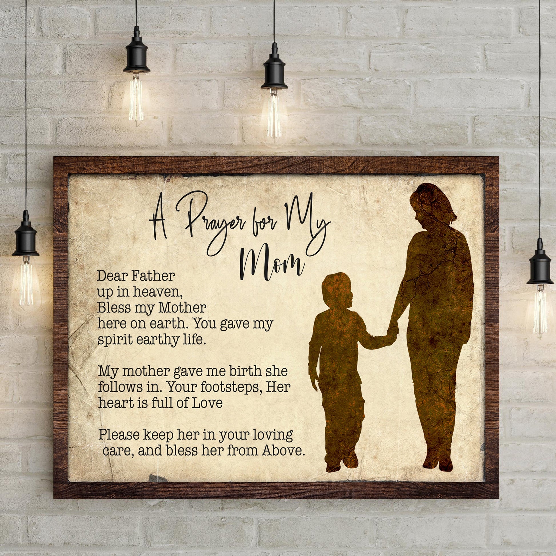 Personalized A Prayer For My Mom Mother's Day canvas sign with heartfelt message