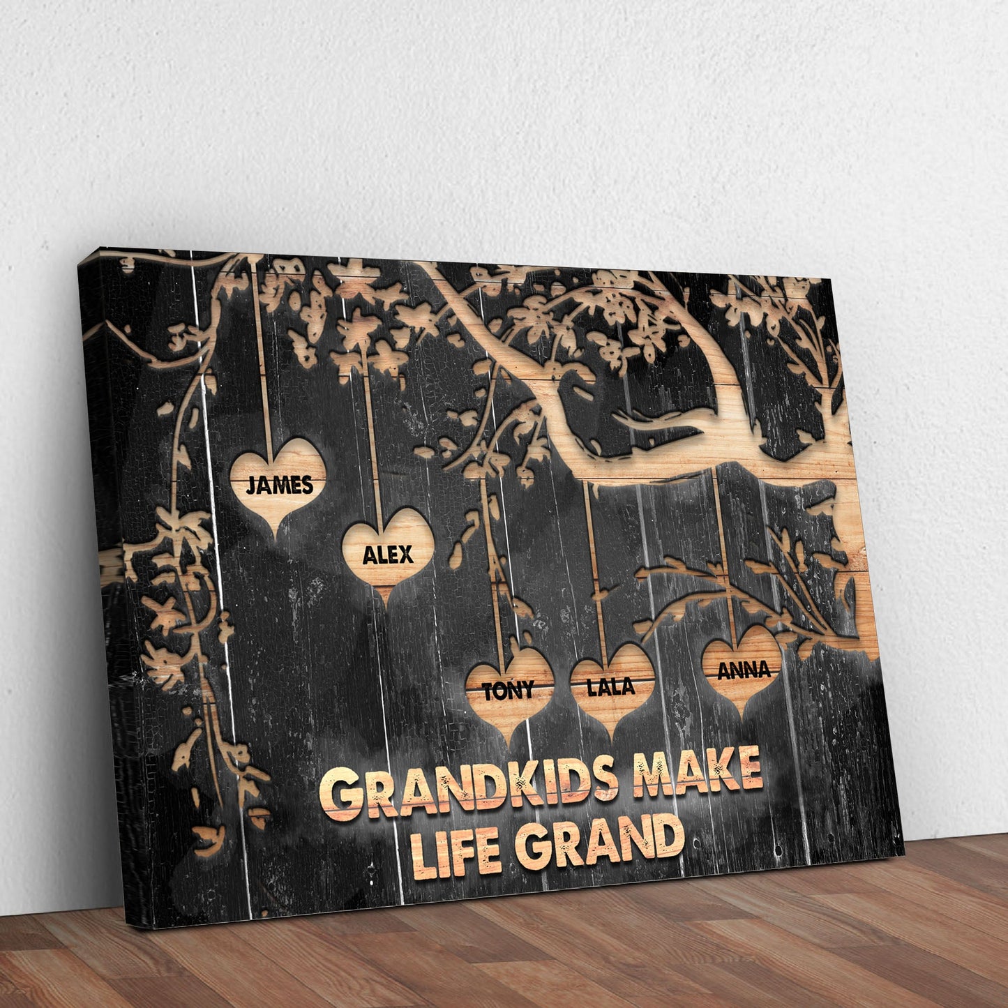 Grandkids Make Life Grand Family Canvas Sign II