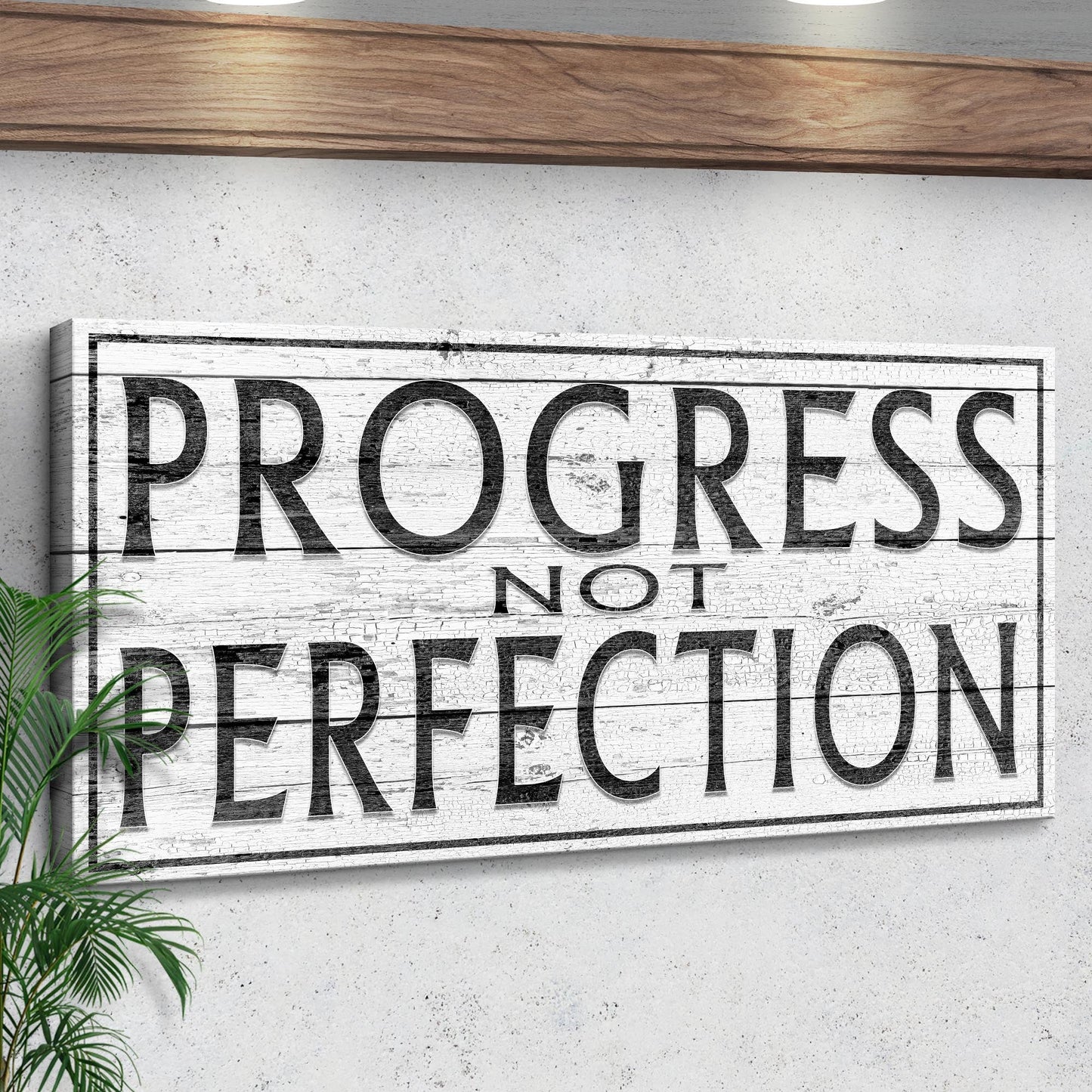 Progress Not Perfection Motivational Canvas Wall Art