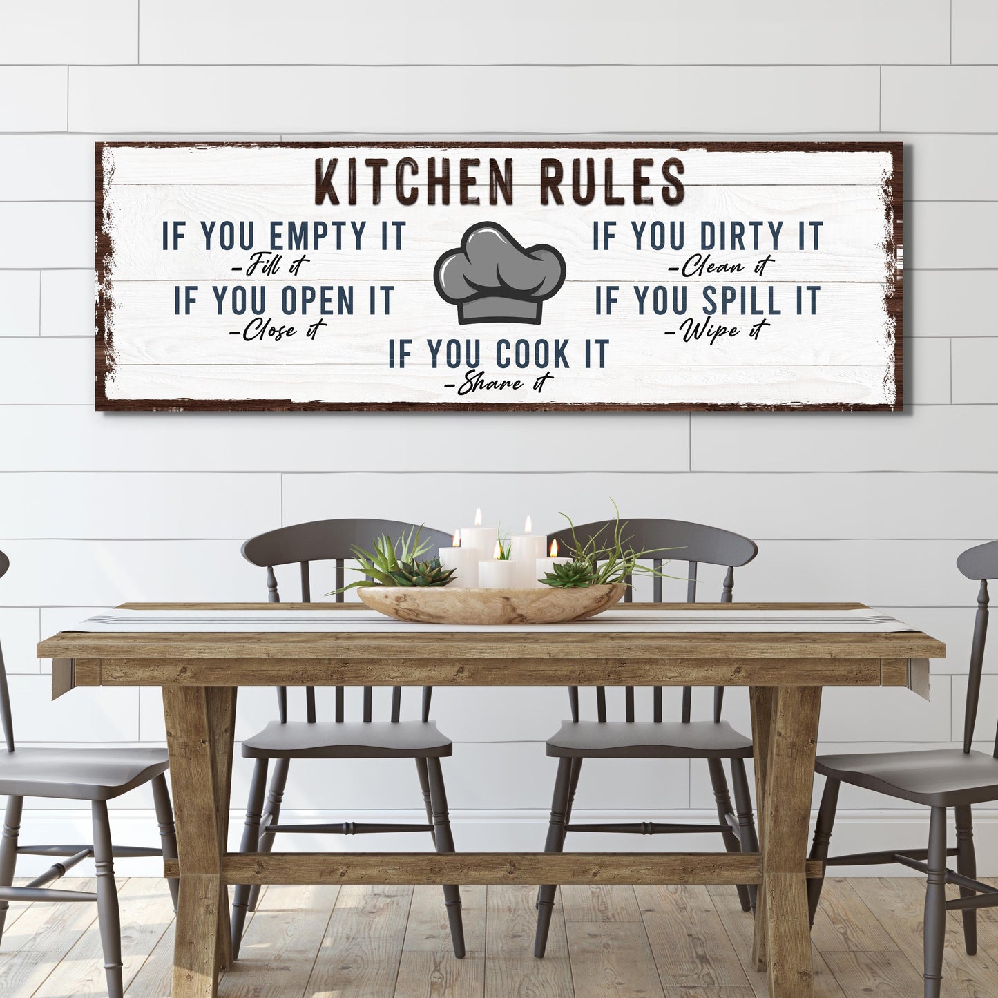 If You Cook It Share It Kitchen Rules Canvas Sign
