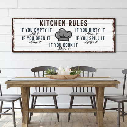 If You Cook It Share It Kitchen Rules Canvas Sign