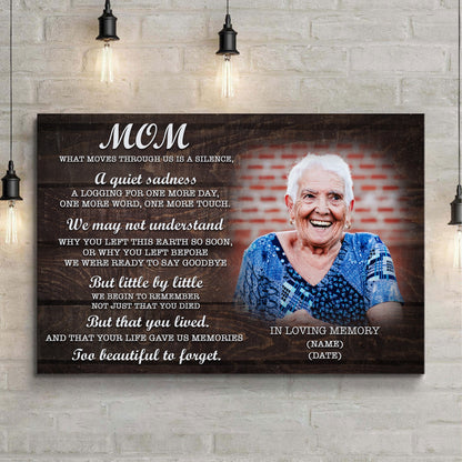 Mom You're Too Beautiful To Forget Mother's Day Canvas Sign