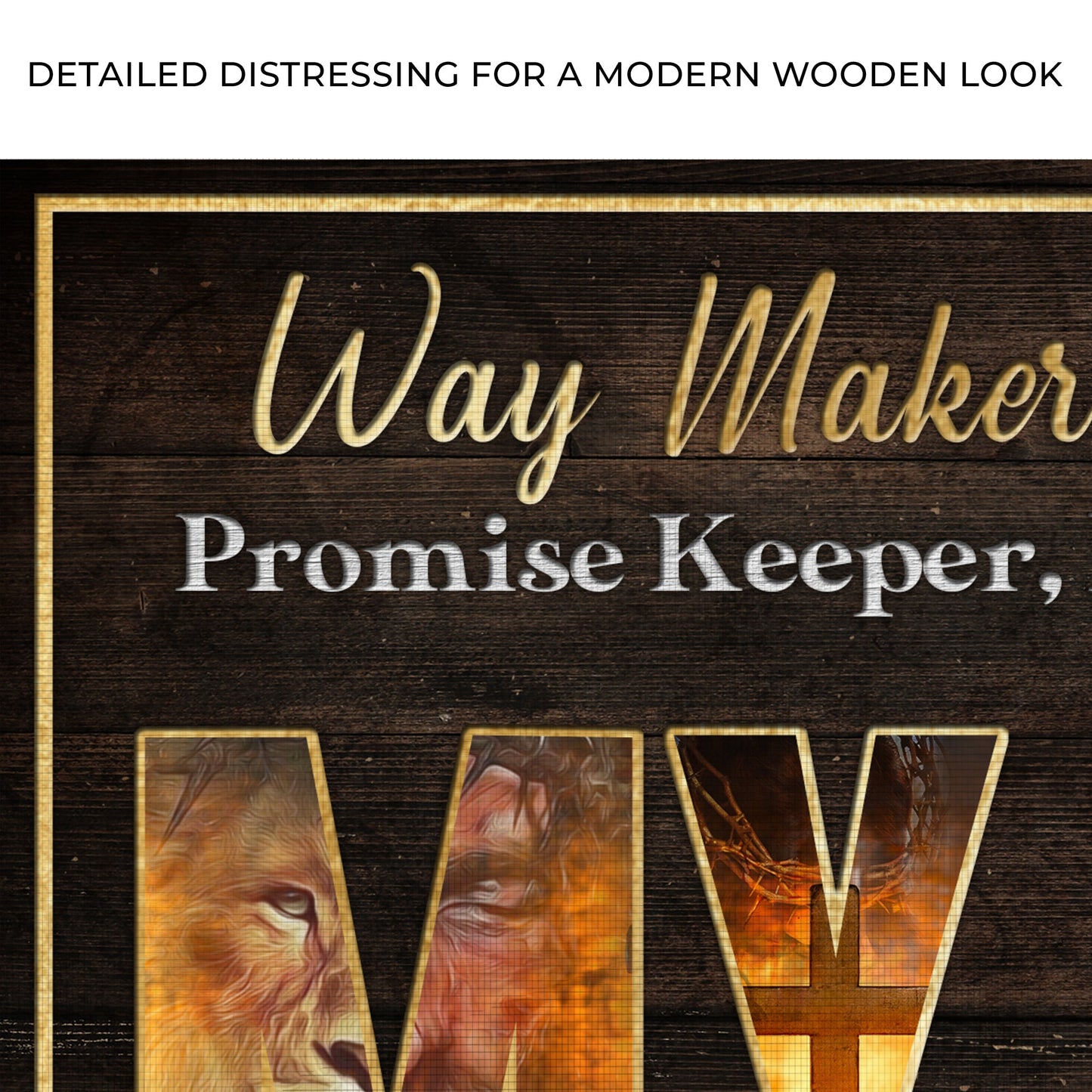 My God Way Maker Miracle Worker Faith Canvas Sign