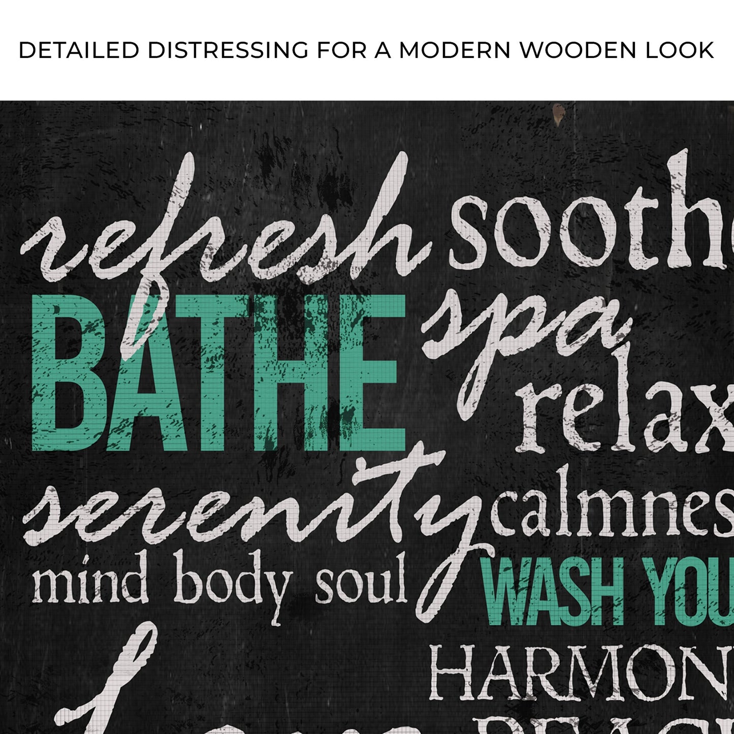 Refresh Soothe Bathe Bathroom Canvas Sign