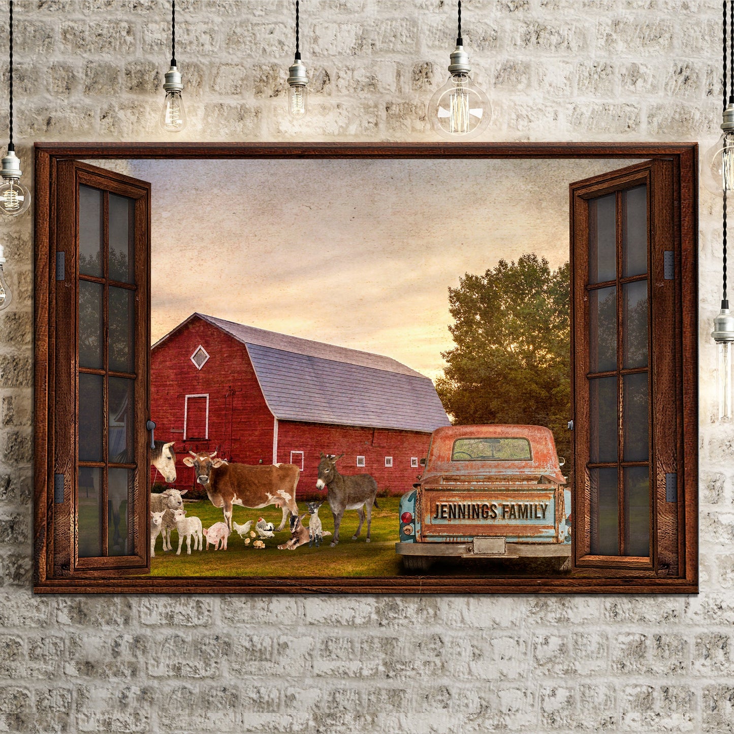 Family Farmhouse Personalized Canvas Sign