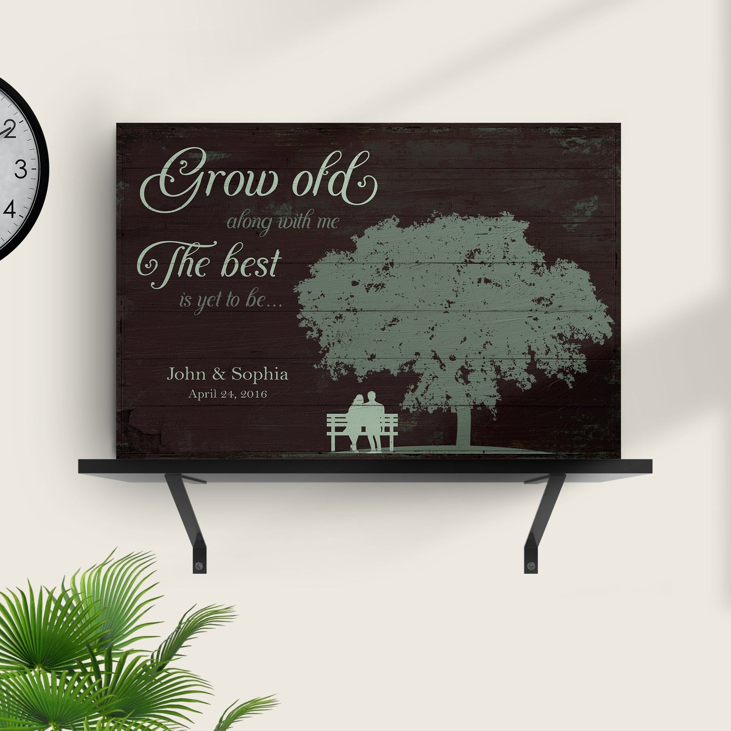 Grow Old Along With Me Couple Canvas Sign