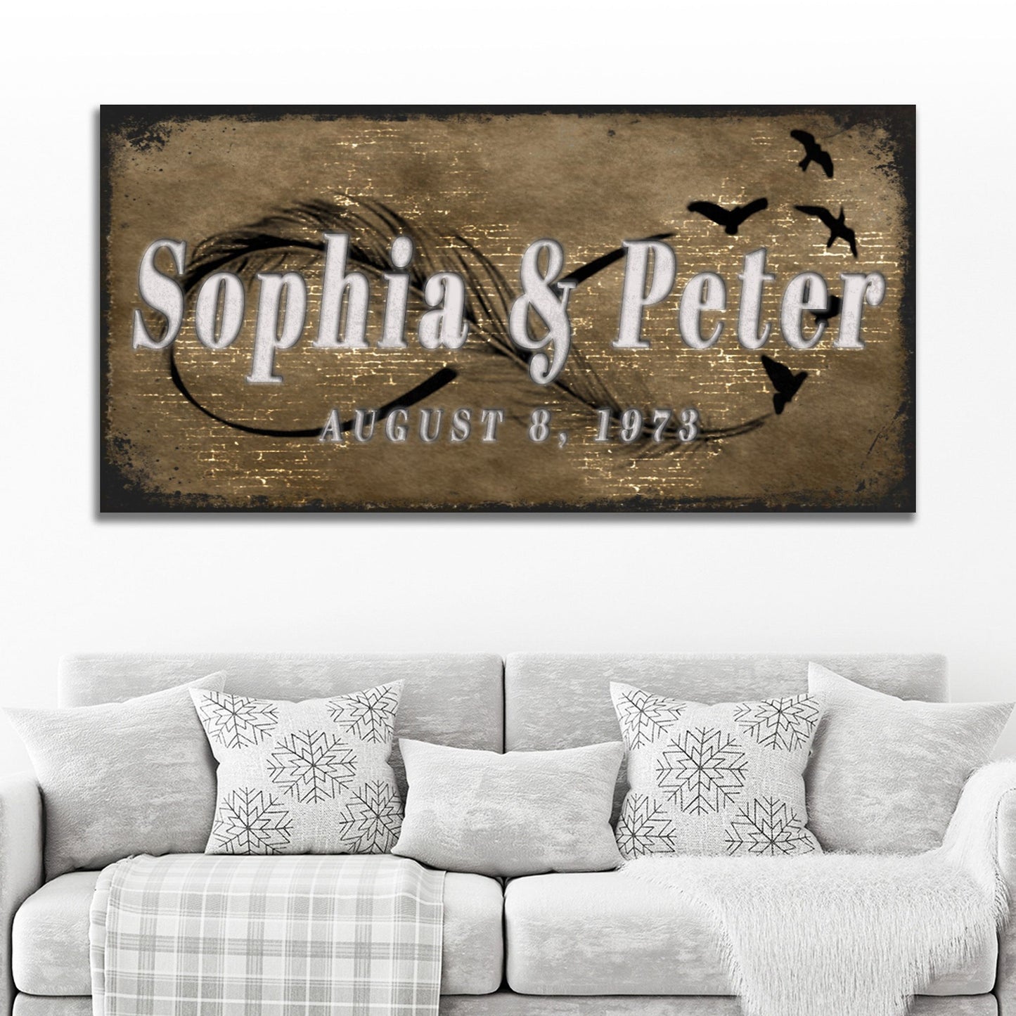 Couple Infinity Personalized Canvas Sign II
