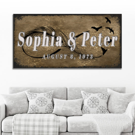 Couple Infinity Personalized Canvas Sign II