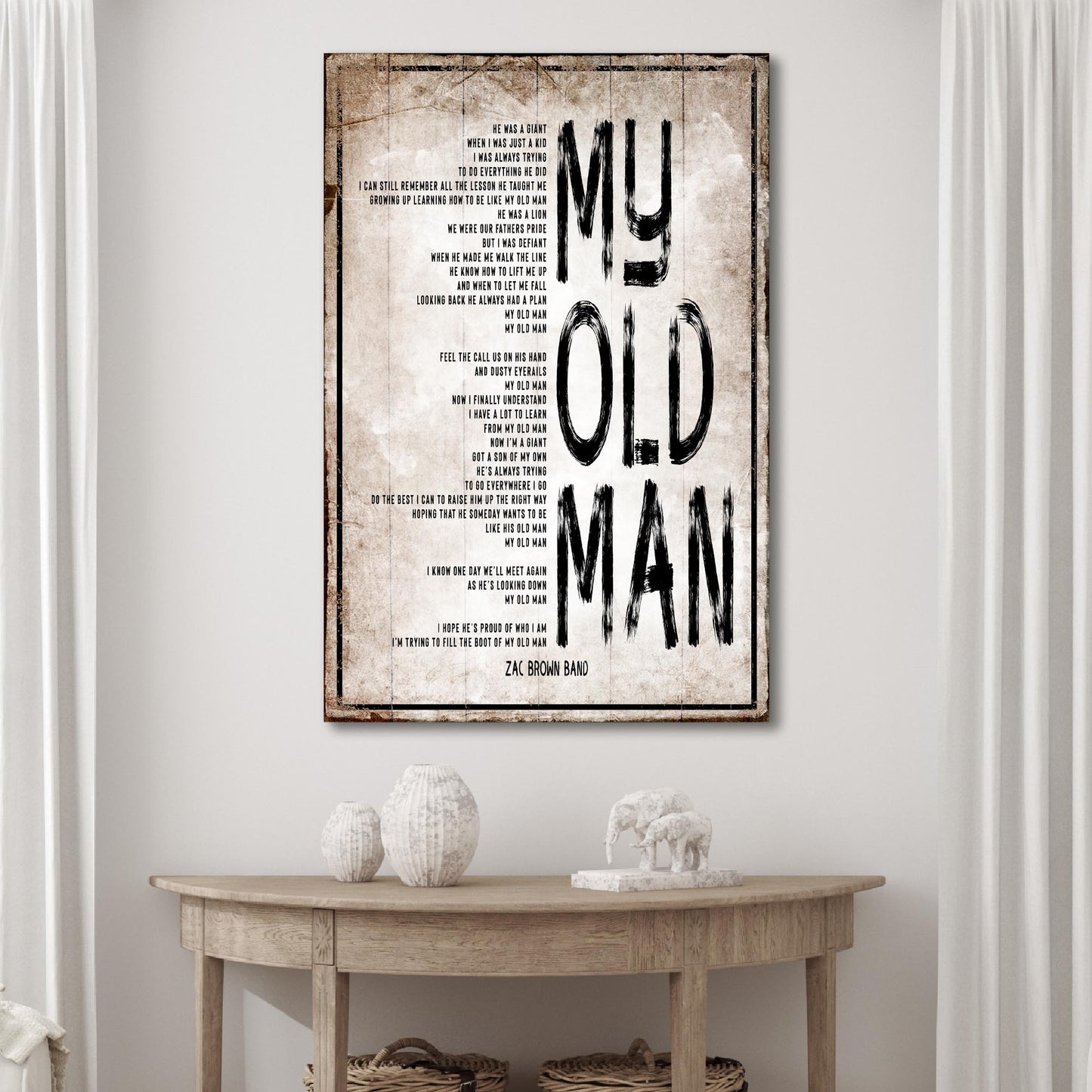 My Old Man Father's Day Canvas Sign