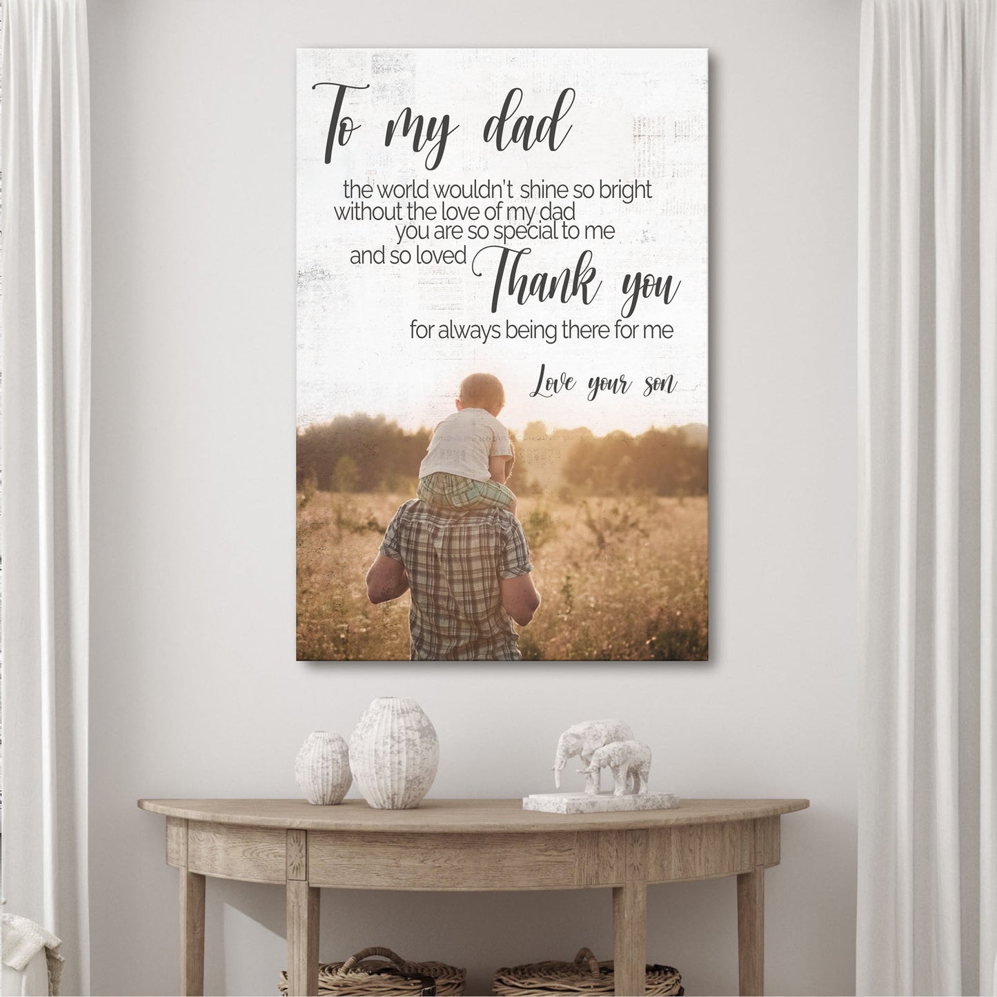 To My Dad Thank You Father's Day Canvas Sign