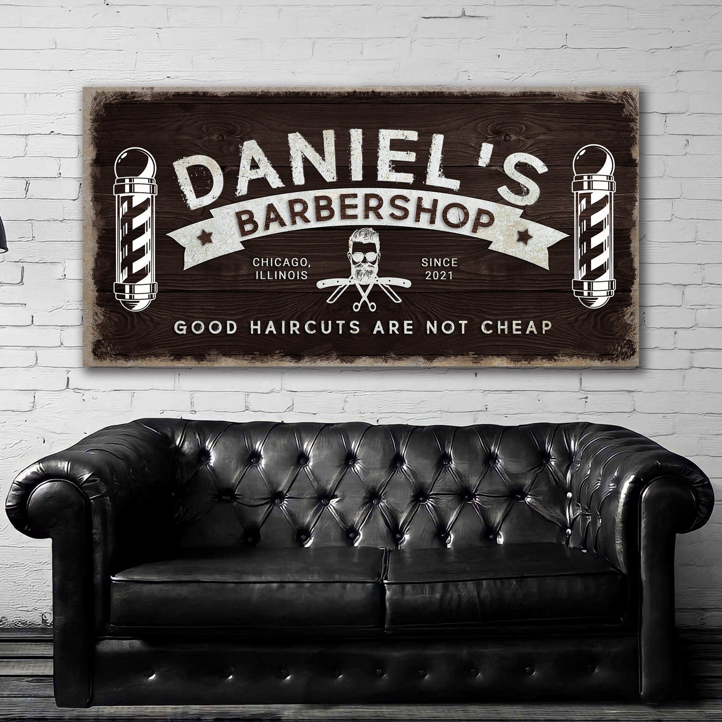 Barbershop Personalized Canvas Sign