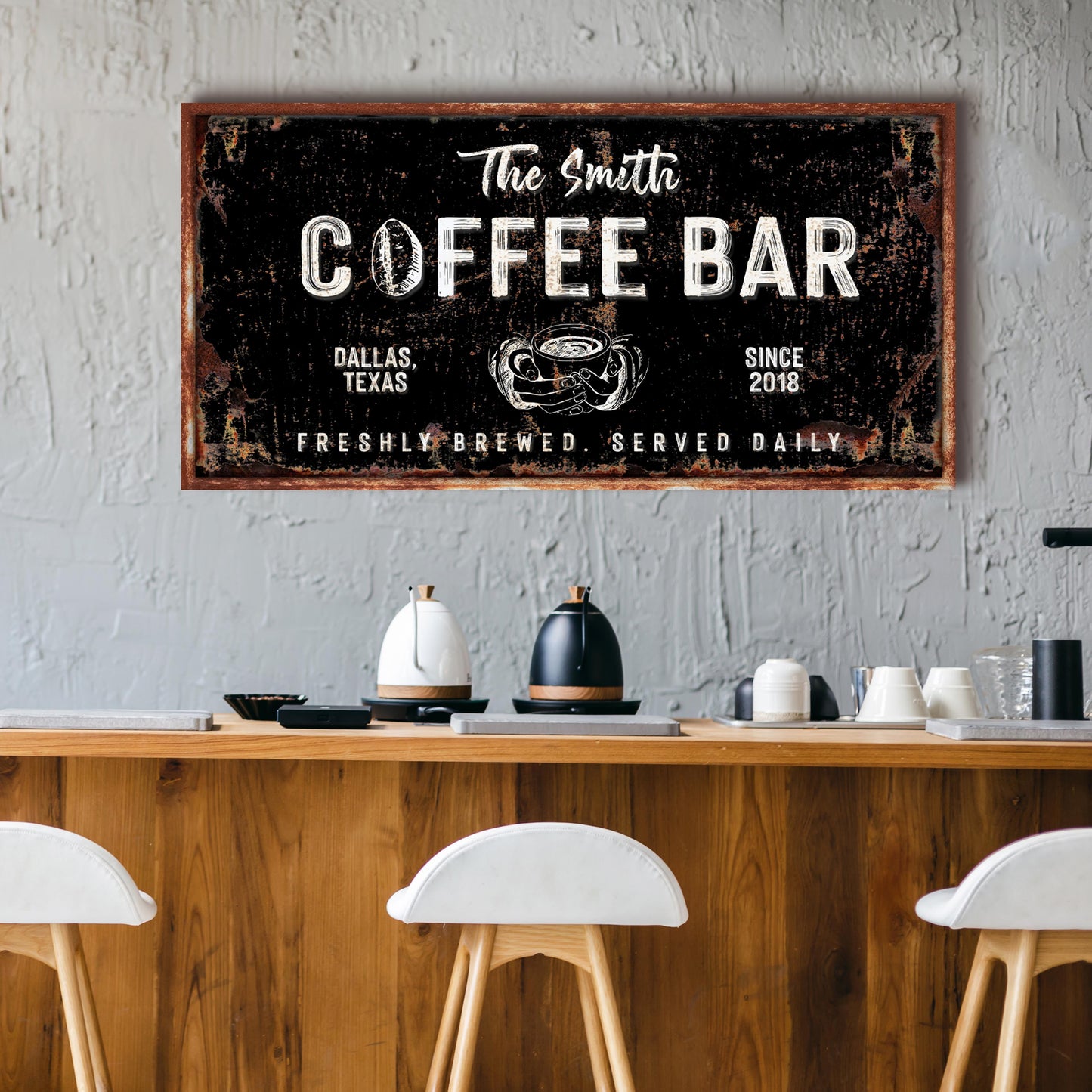 Coffee Bar Personalized Canvas Sign V