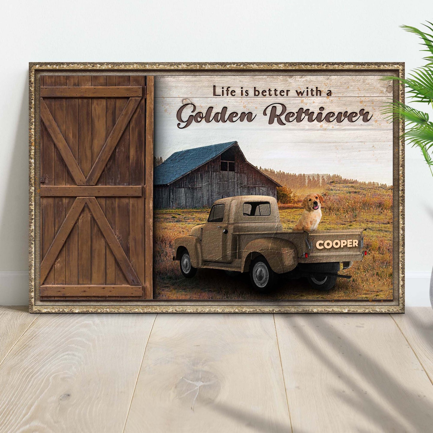 Life Is Better With A Golden Retriever Canvas Sign II