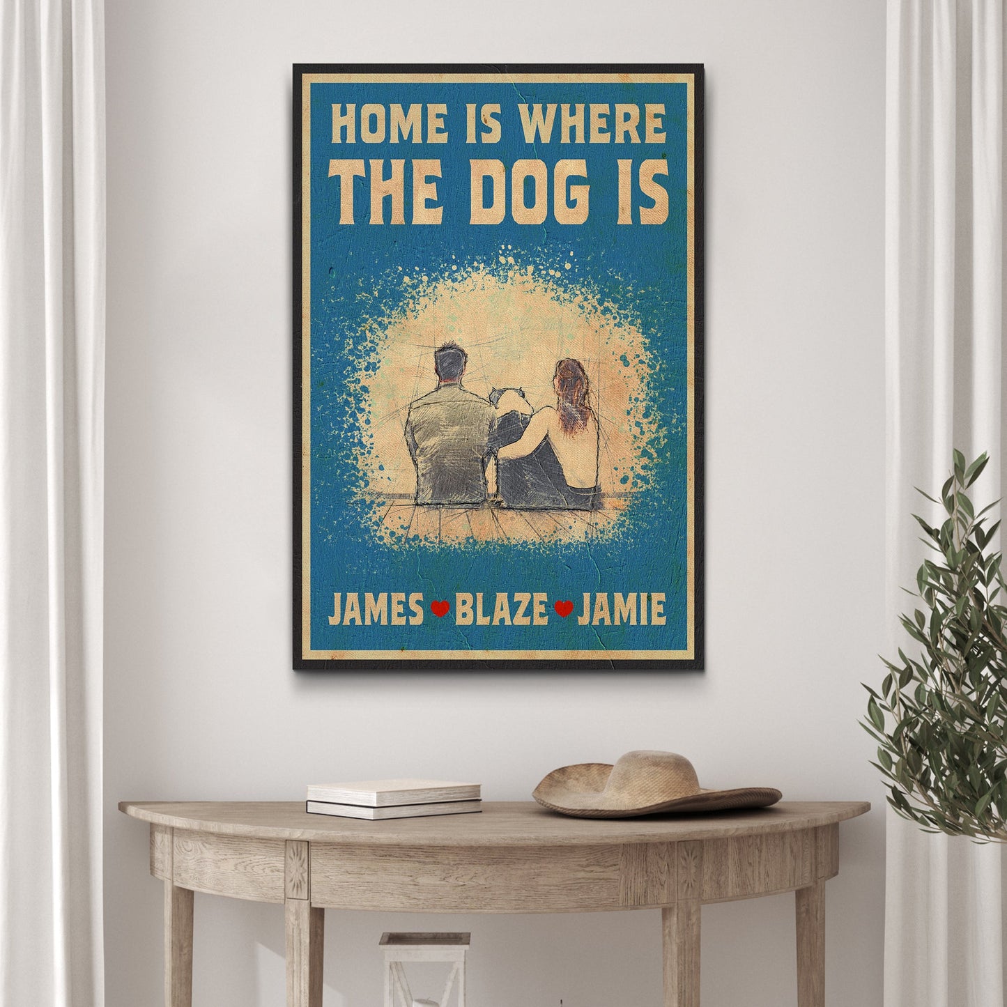 Home Is Where The Dog Is Canvas Sign II