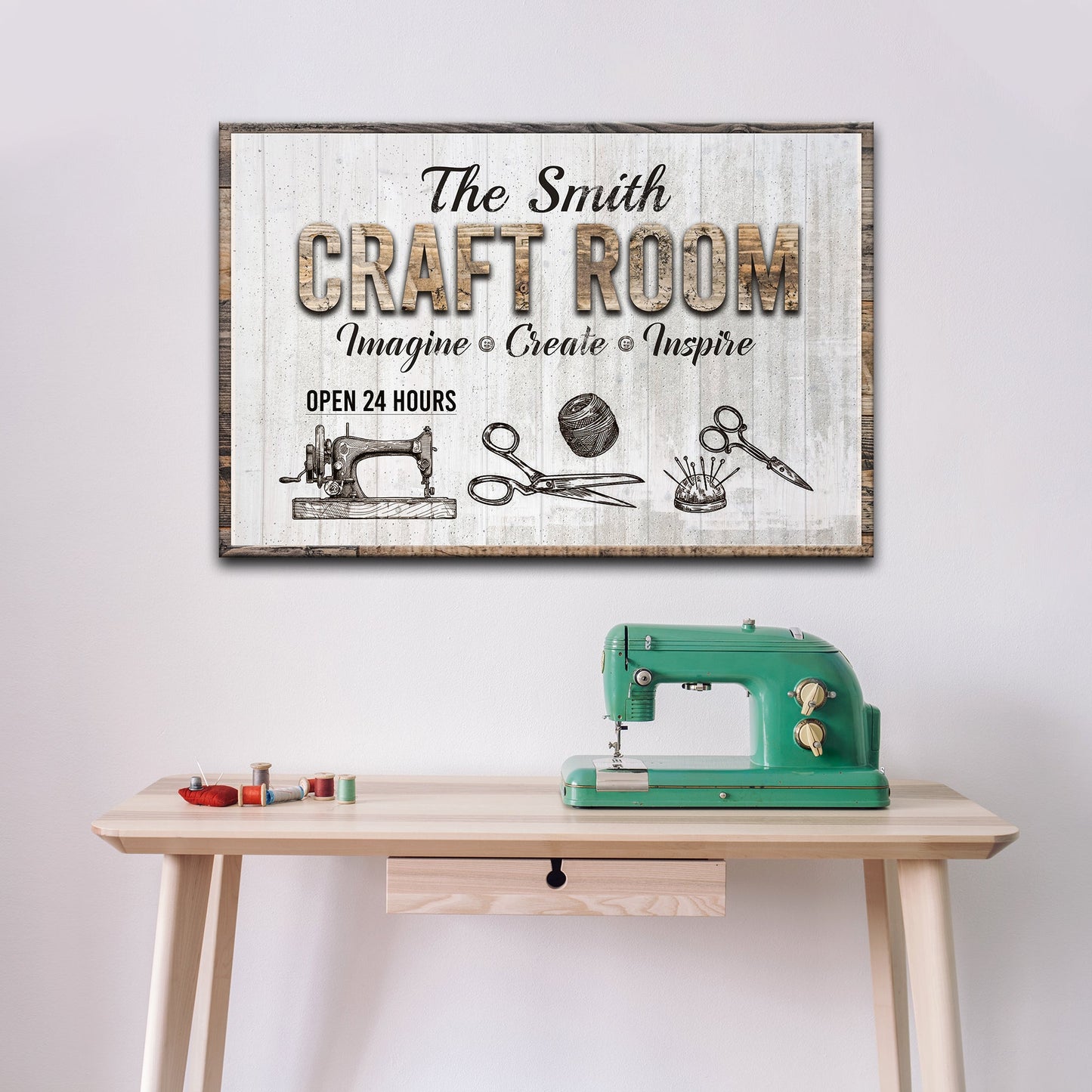 Craft Room Personalized Canvas Sign II