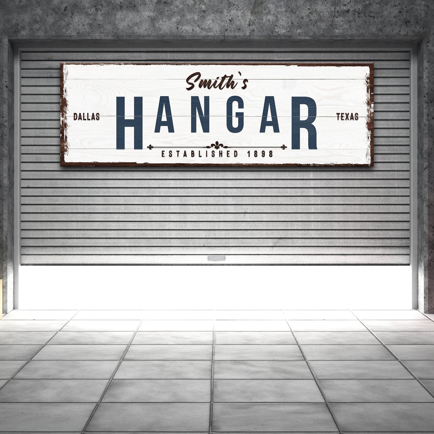 Airplane Hangar Personalized Canvas Sign