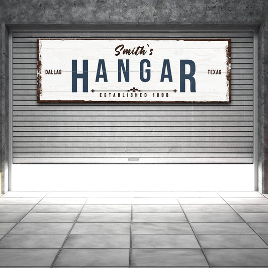 Airplane Hangar Personalized Canvas Sign