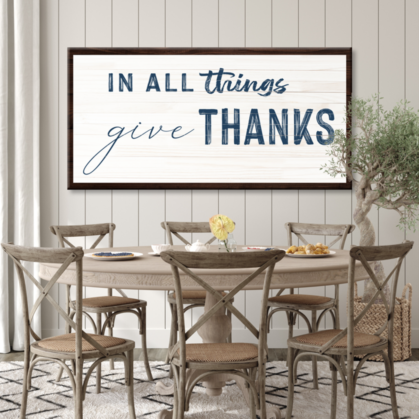 In All Things Give Thanks Faith Canvas Sign II