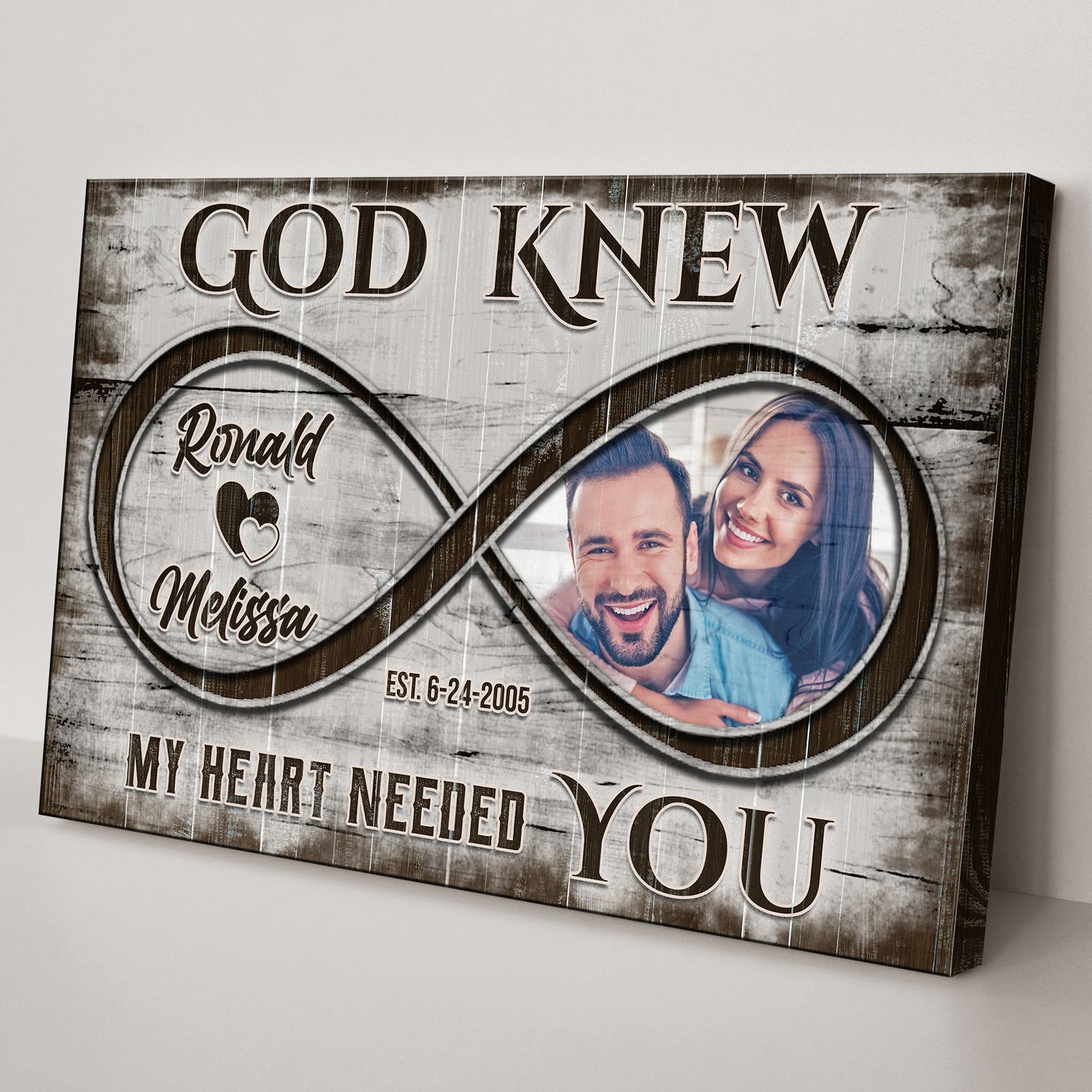 God Knew Couple Canvas Sign II