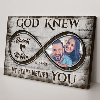 God Knew Couple Canvas Sign II