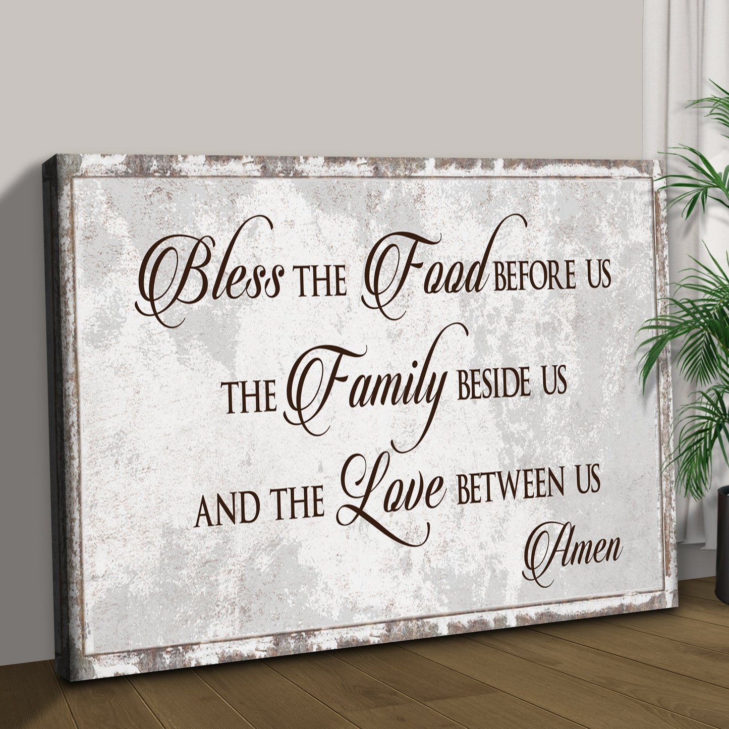 Bless Our Food Family And Love Canvas Wall Art