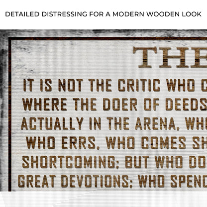 The Man In The Arena Canvas Wall Art