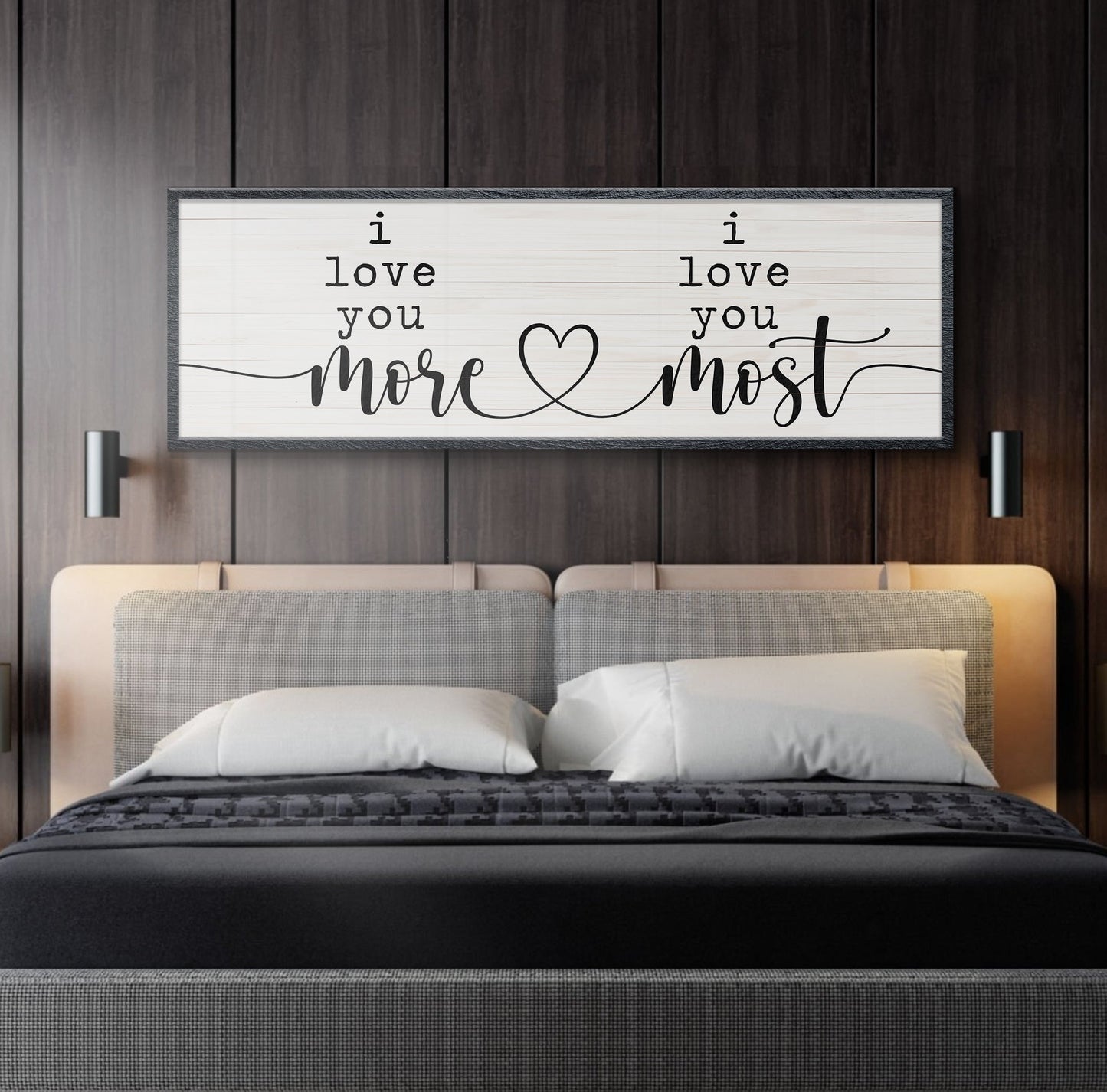 I Love You More I Love You Most Couple Canvas Sign