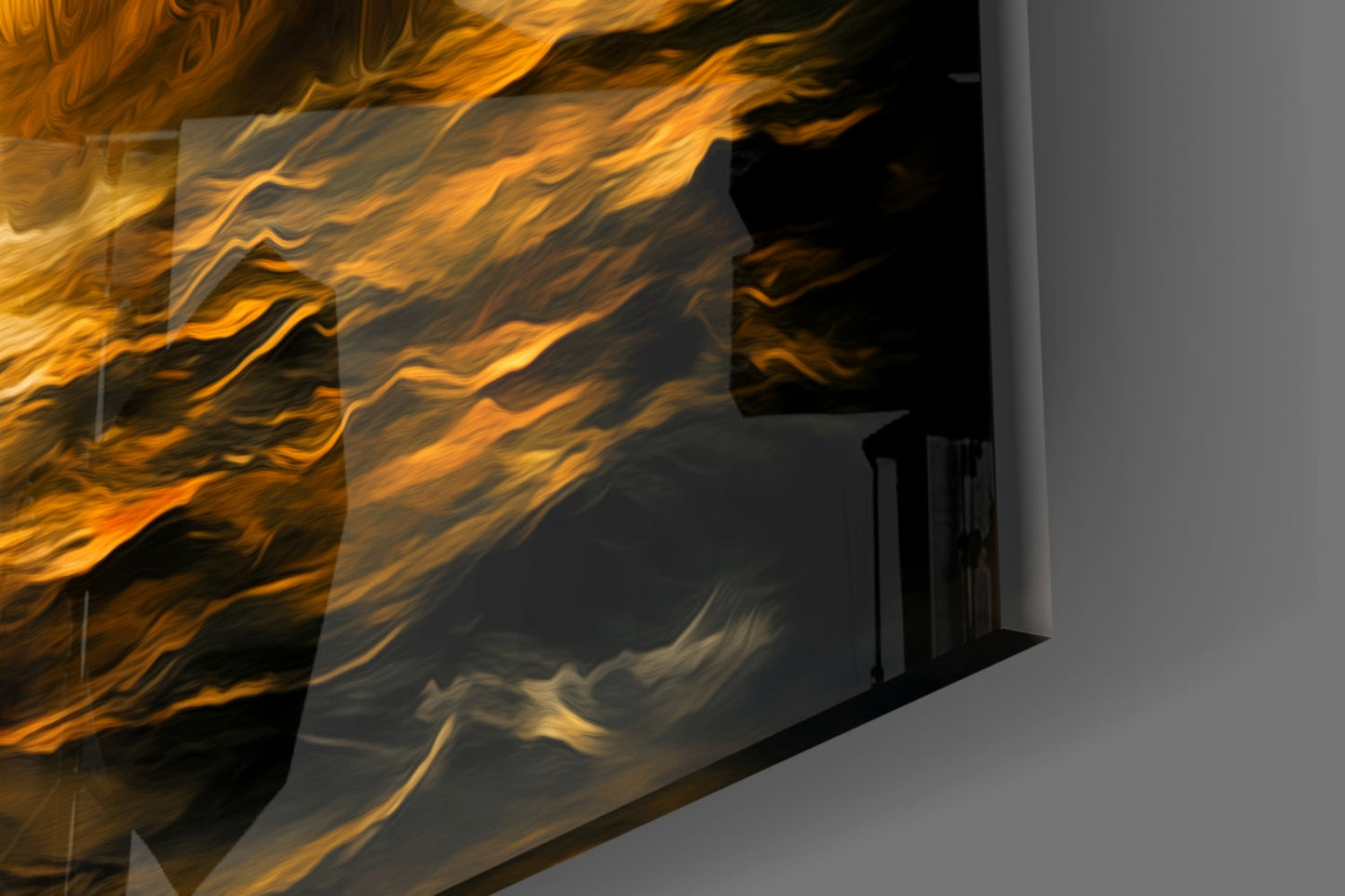 Navy in Flames Glass Wall Art