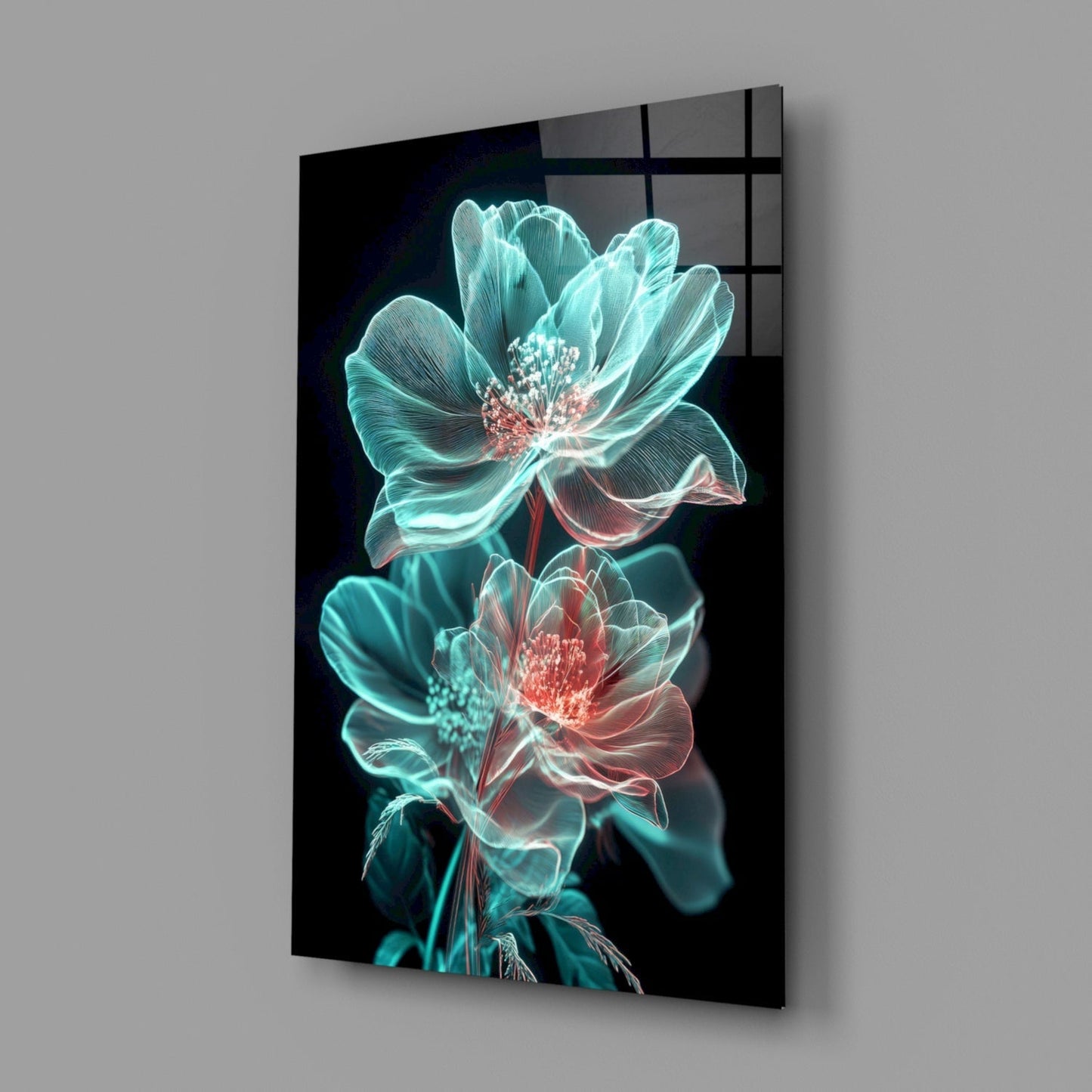 Flowers Blooming in the Light Glass Wall Art