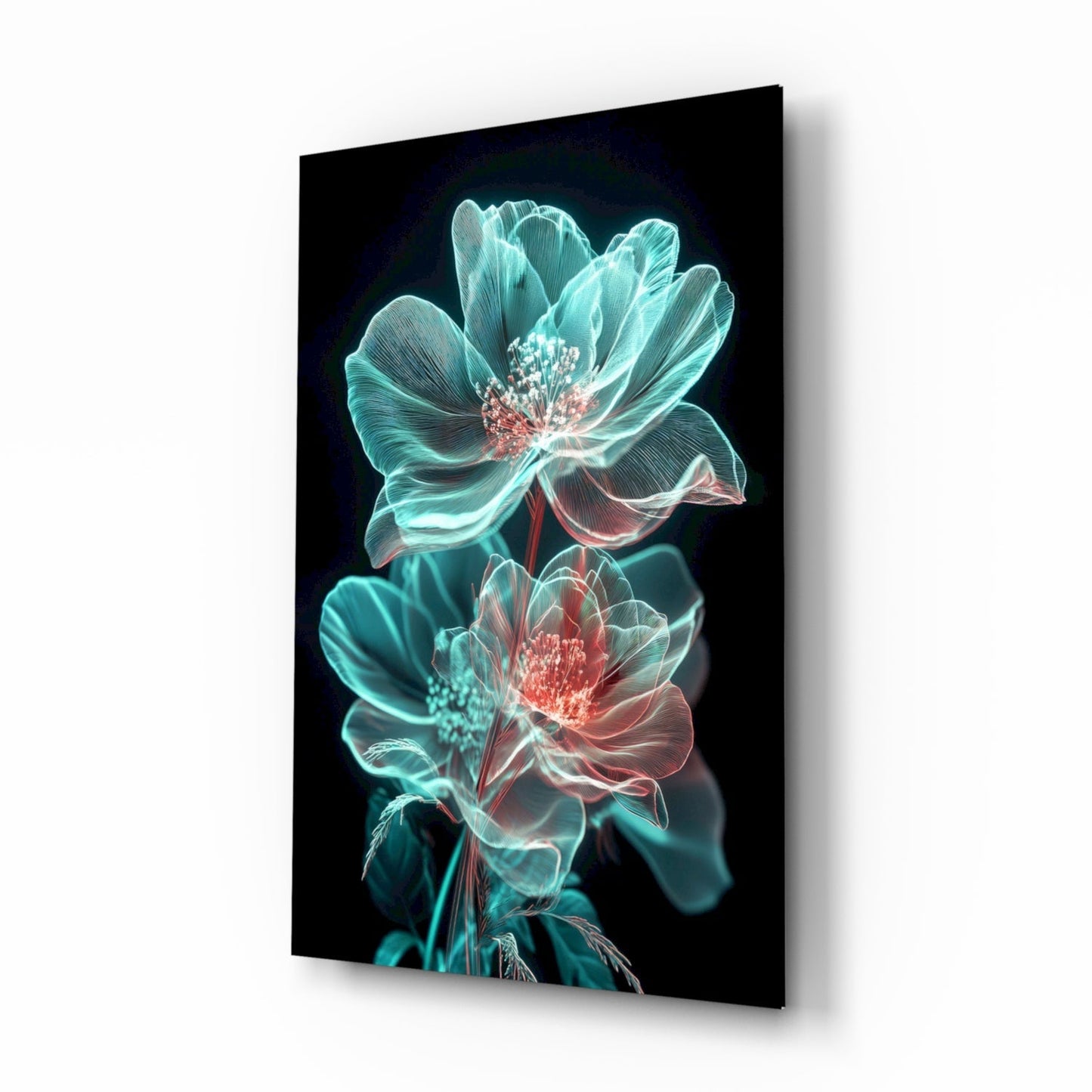 Flowers Blooming in the Light Glass Wall Art