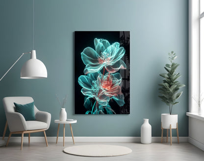 Flowers Blooming in the Light Glass Wall Art