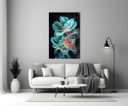 Flowers Blooming in the Light Glass Wall Art