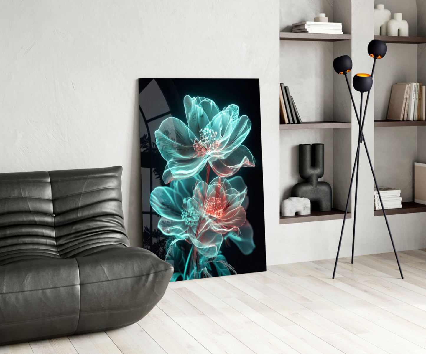 Flowers Blooming in the Light Glass Wall Art