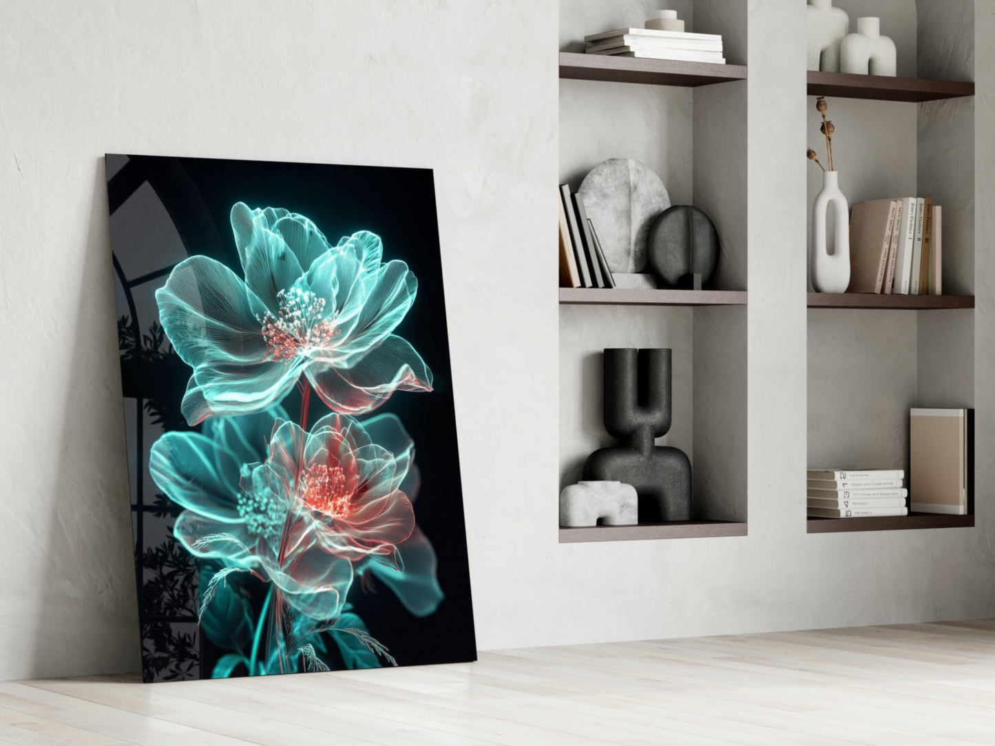 Flowers Blooming in the Light Glass Wall Art