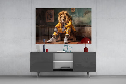 Yellow Jacket King Glass Wall Art