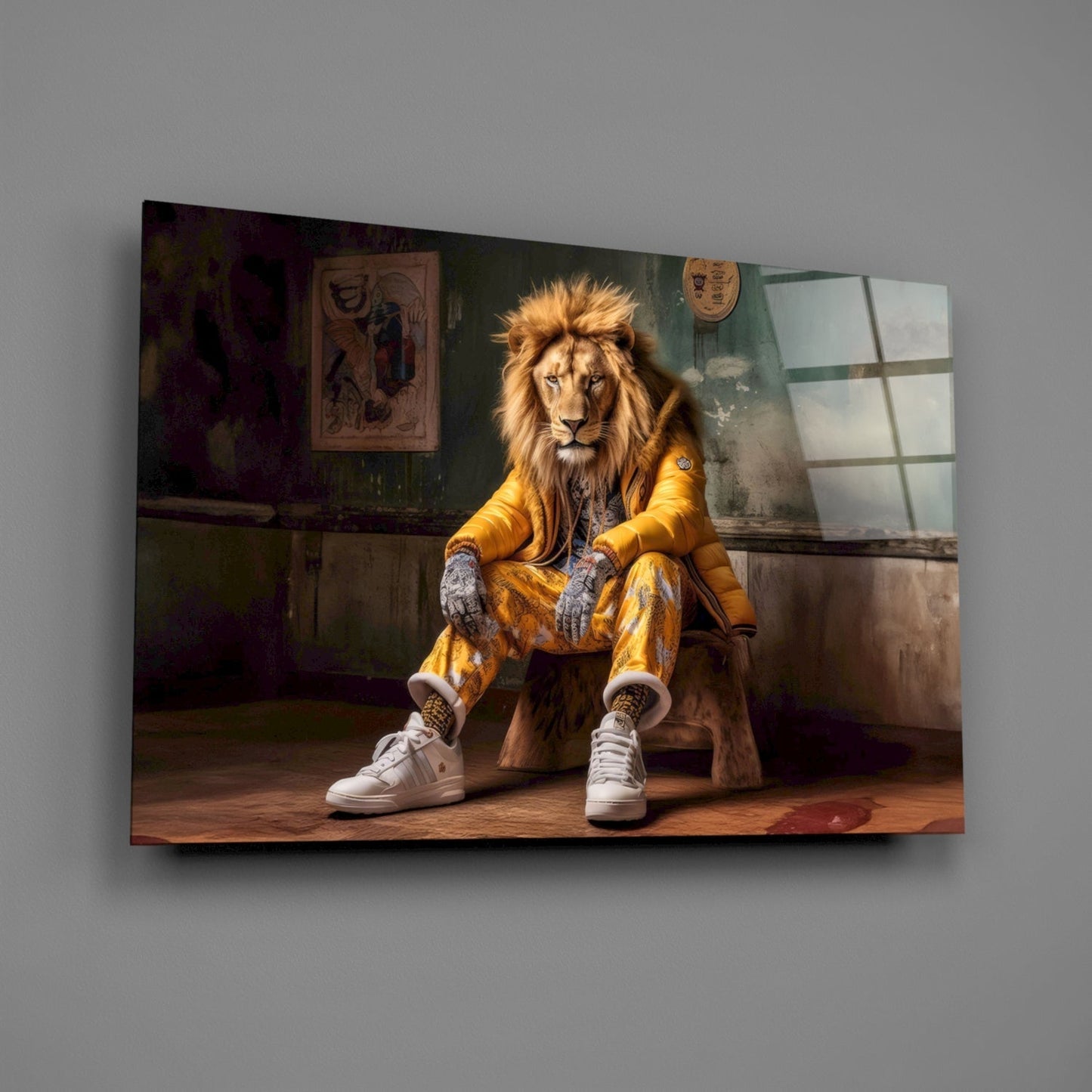 Yellow Jacket King Glass Wall Art