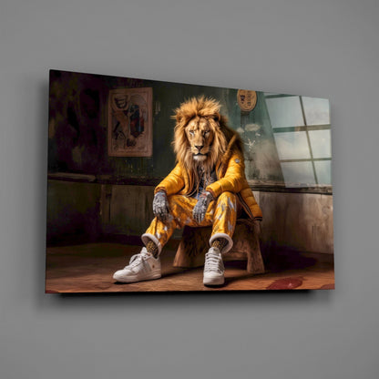 Yellow Jacket King Glass Wall Art