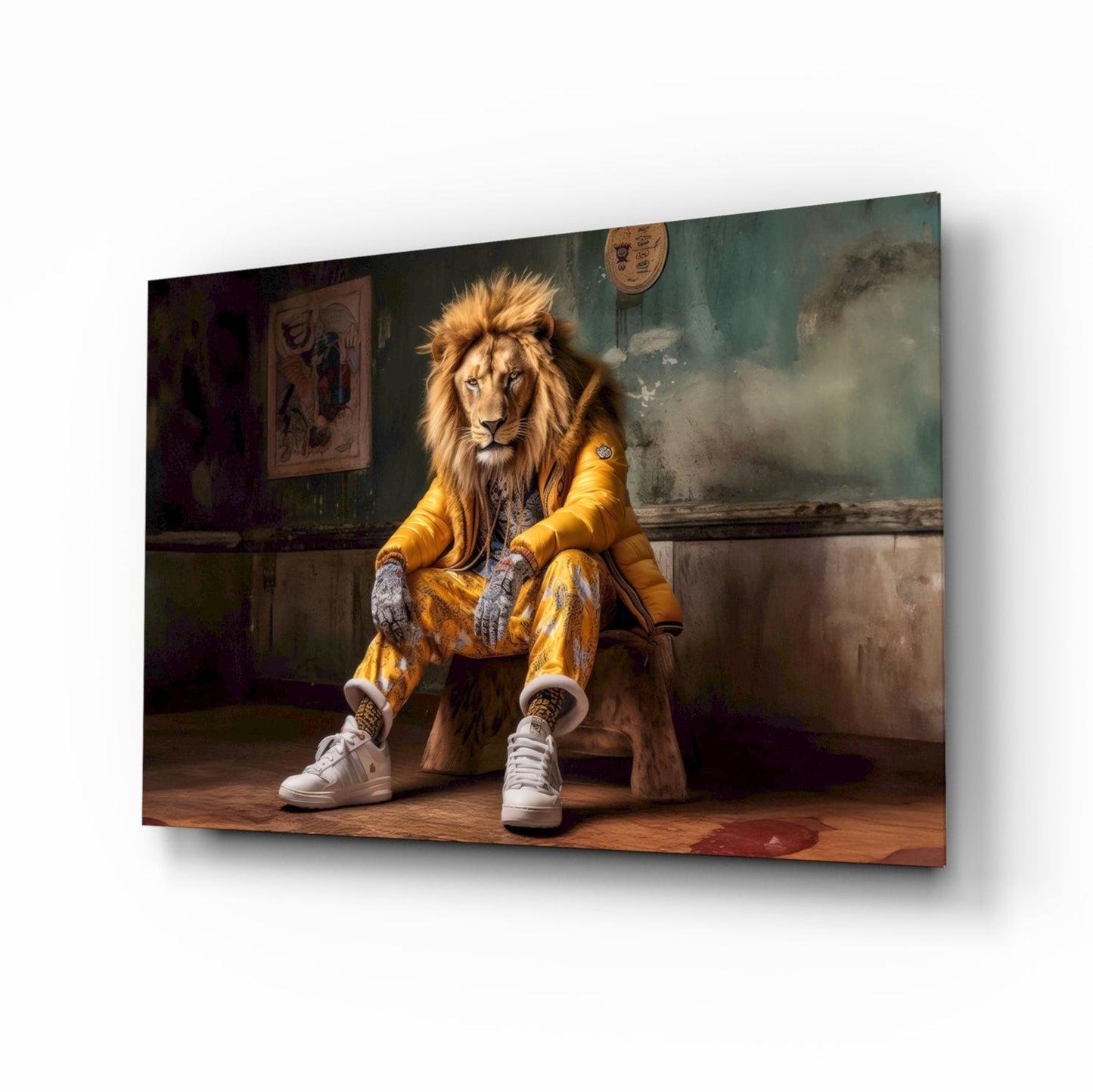 Yellow Jacket King Glass Wall Art