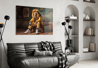 Yellow Jacket King Glass Wall Art