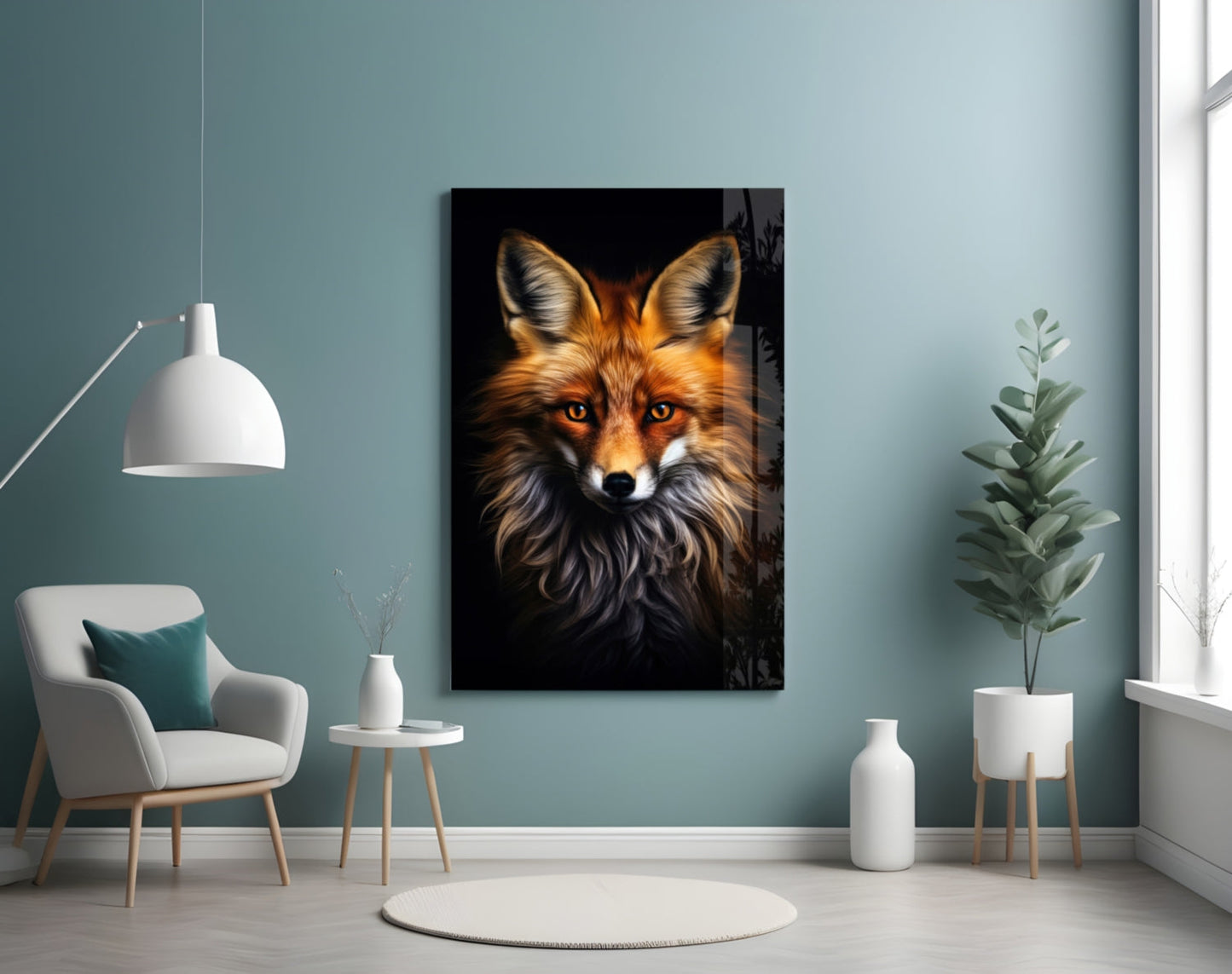 Eyes of the Fox Glass Wall Art