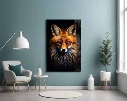 Eyes of the Fox Glass Wall Art