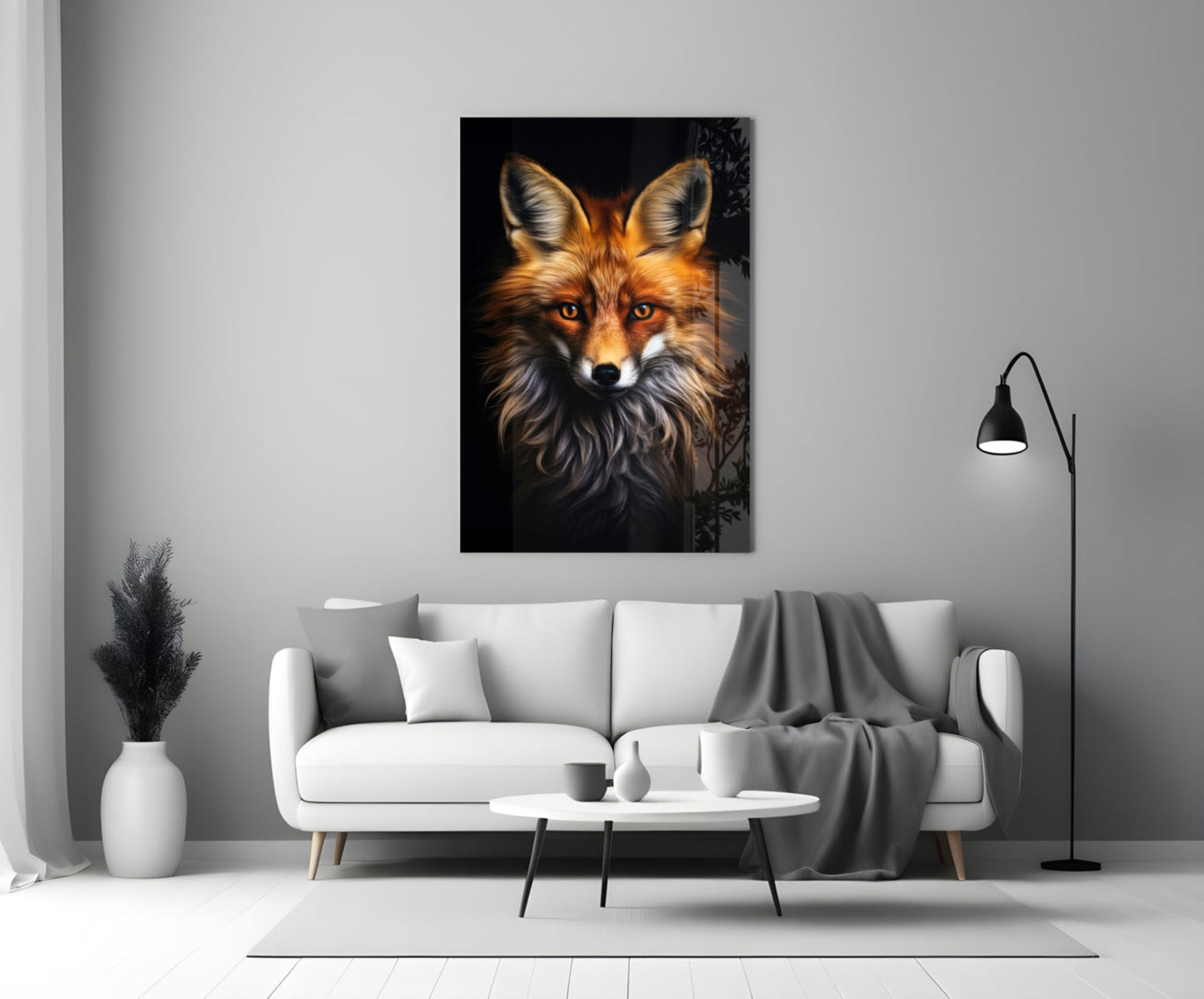 Eyes of the Fox Glass Wall Art
