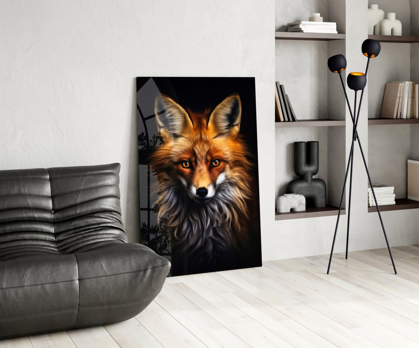 Eyes of the Fox Glass Wall Art