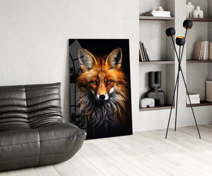 Eyes of the Fox Glass Wall Art