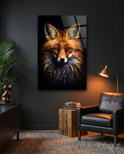 Eyes of the Fox glass wall art design