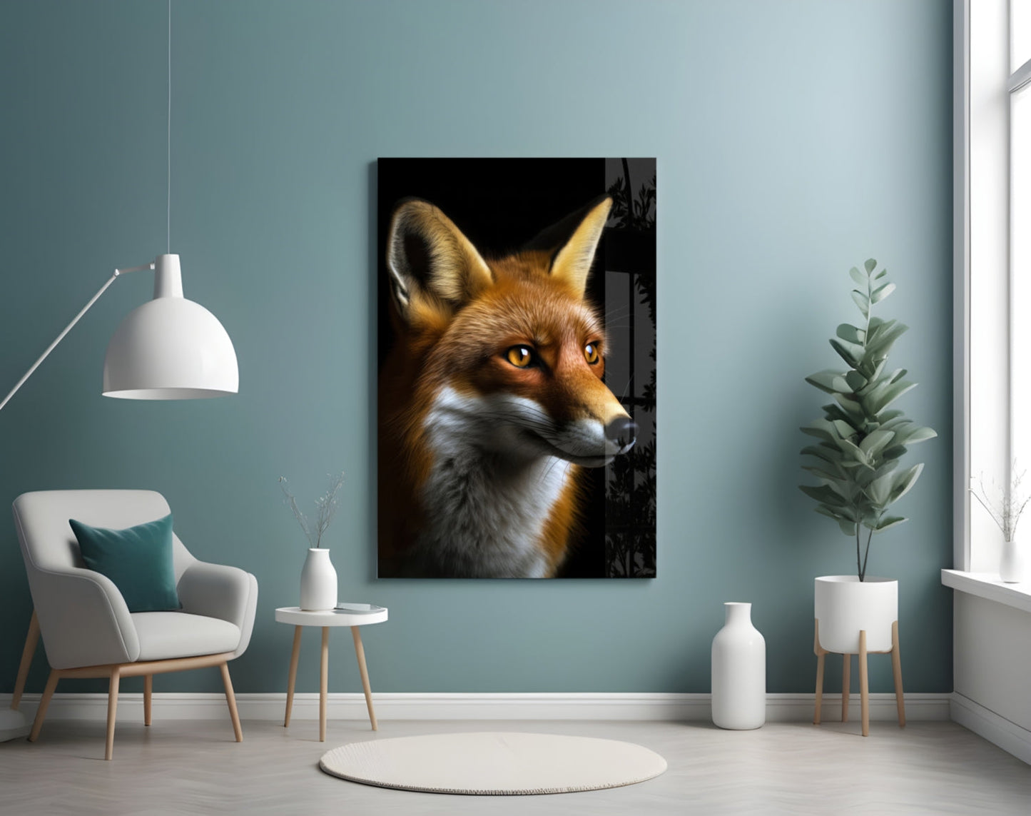 The Secret of the Fox Glass Wall Art