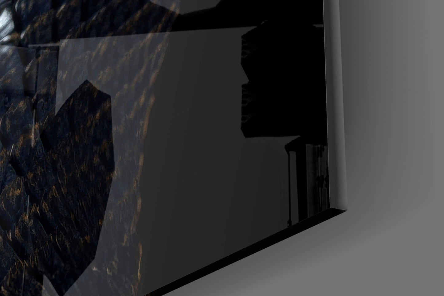 Golden-Eyed Black Snake Glass Wall Art