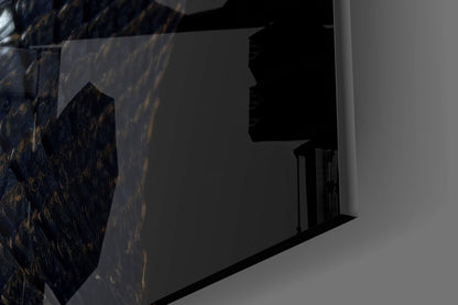 Golden-Eyed Black Snake Glass Wall Art