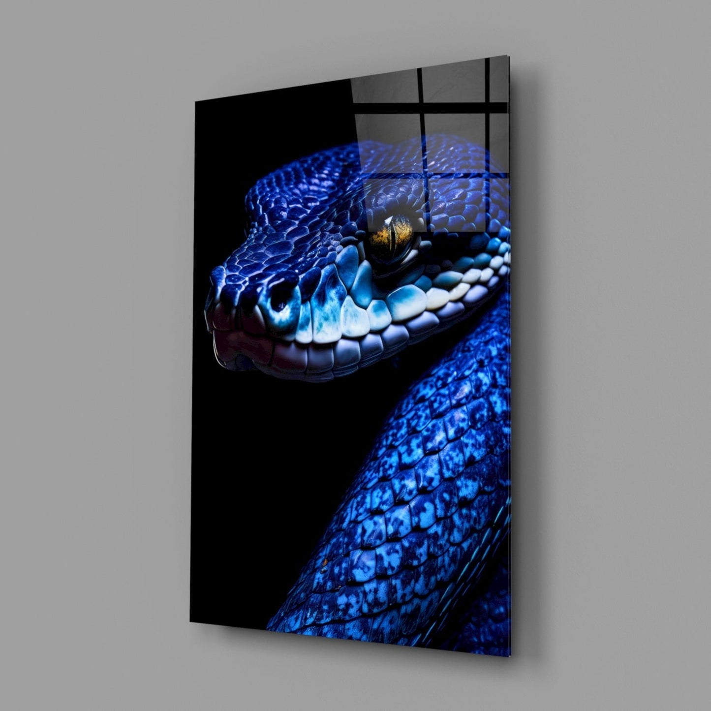 Blue Viper Glass Wall Art